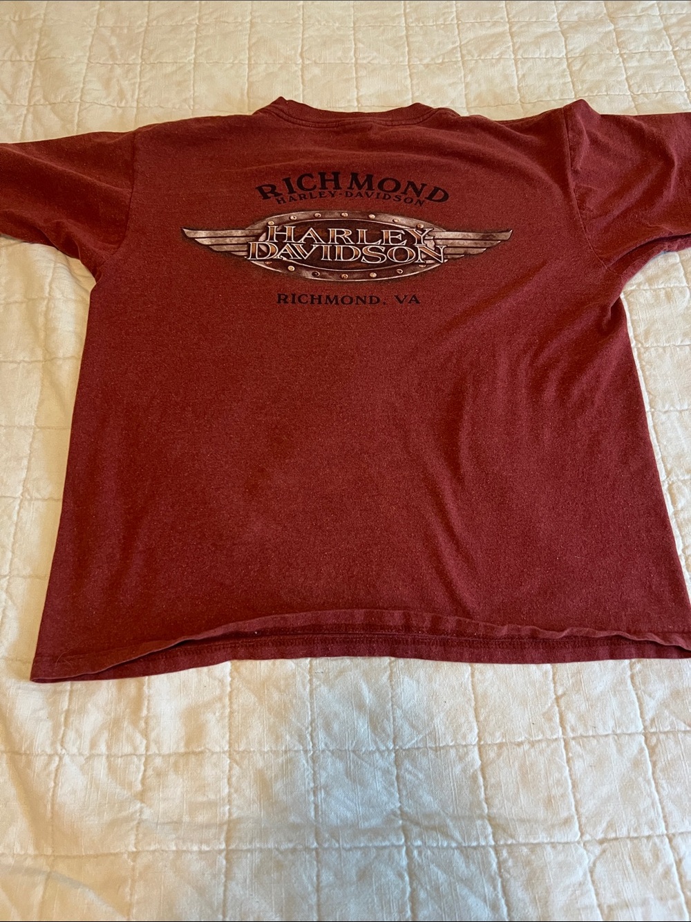 Harley Davidson Men's Red Graphic Crew Neck T-Shirt